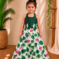 (CTS007) Green Pichwai Print Top and Skirt