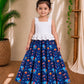 (CTS029) Playful Elephant and Festive Motif Print Long skirt