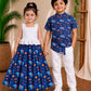 (SCC009)Playful Elephant and Festive Motif Sibling Matching Outfit Set