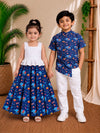 (SCC009)Playful Elephant and Festive Motif Sibling Matching Outfit Set