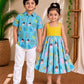 (SCC007) Playful Ice Cream and Donut Print Sibling Matching Outfit Set