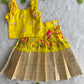 (ETS022) Sunny Yellow Lotus Ethnic Ruffled Lehenga Set
