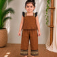 (ETTP001) Elegant Earthen Toned Kids' Co-Ord Set with Traditional Brocade Accents