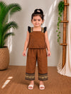 (ETTP001) Elegant Earthen Toned Kids' Co-Ord Set with Traditional Brocade Accents