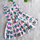 (CF007)  Playful Koala Print Frock with Ruffled Straps and Bow Accent