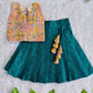 (ETTS002) Sequence and Raw Silk Girls Top & Skirt Set