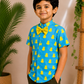 (BC004) Boys Blue Duck Mandarin Collar Cotton Shirt